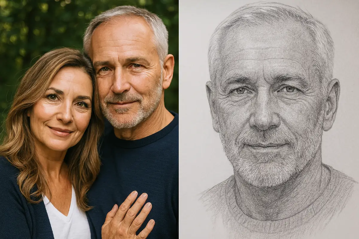 Zielsverwant tekening en echt koppel