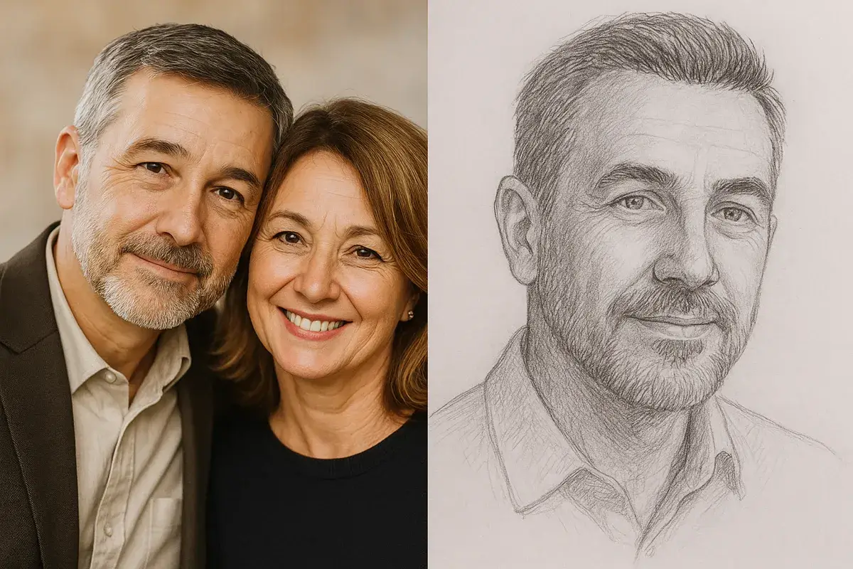 Zielsverwant tekening en echt koppel